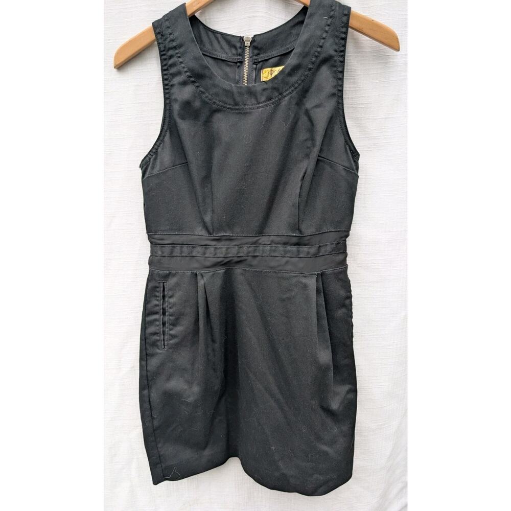 Princess Vera Wang Juniors Black Sleeveless Sheath Dress 5 Sheer Mesh Waist Y2K